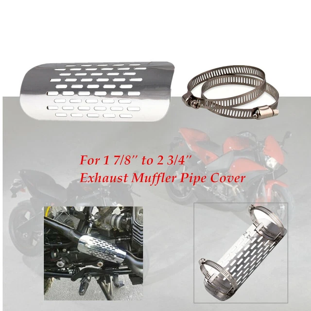 Motorcycle Chrome Heat Shield For Exhaust Muffler Pipe Cover Universal