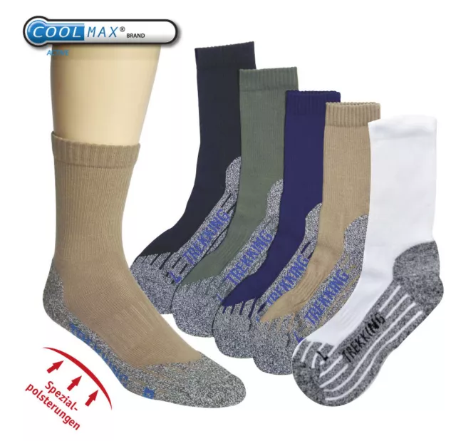 4 Paire Fonctionnalité - Chaussettes de Sport,Trekking,COOLMAX,Semelles Éponge