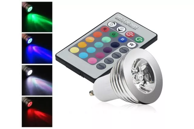 Faretto LED Luce RGB GU10 Lampadina 3W Multicolore Programmabile Telecomando