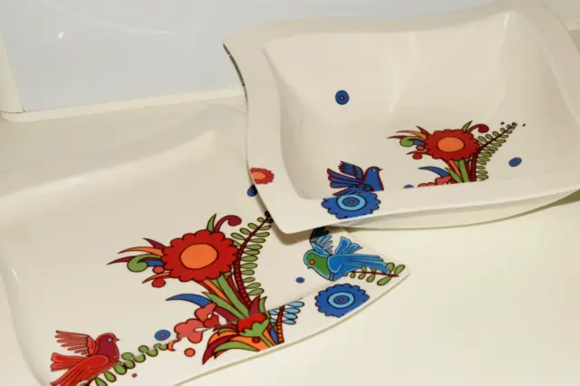 Villeroy and Boch Acapulco New Wave 2 Piece 13 Inch Serving Bowl and Platter EUC