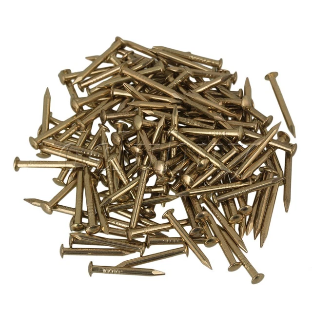 100Pieces 15mm Round Head Brass Furniture Miniature Nail