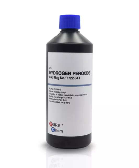 Hydrogen Peroxide Food Grade 6% 500ml Premium Pure Chem Fast Free Delivery