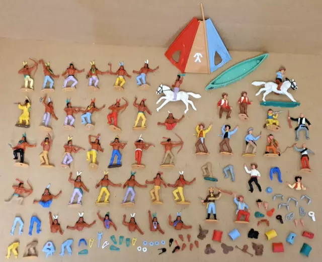 Job Lot of Vintage TIMPO TOYS COWBOYS & INDIANS - Wild West (inc. 4th Edition)