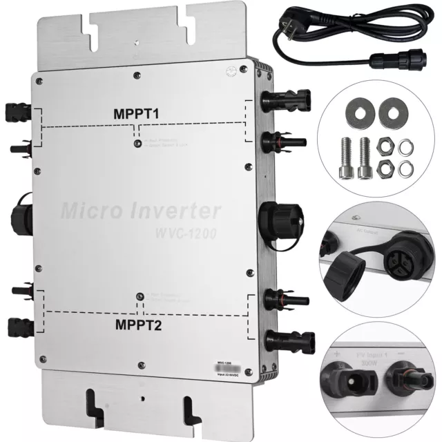 VEVOR Micro-Onduleur Solaire MPPT Inverseur Convertisseur de Fréquence 1200 W