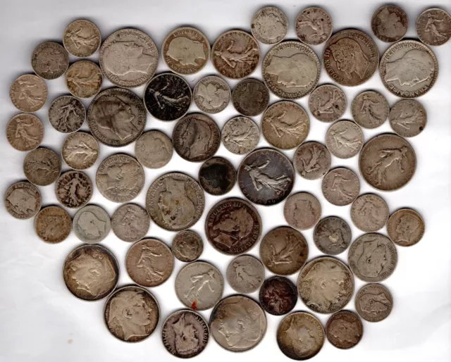 France/Belgium. 62 silver coins.            DY17914.