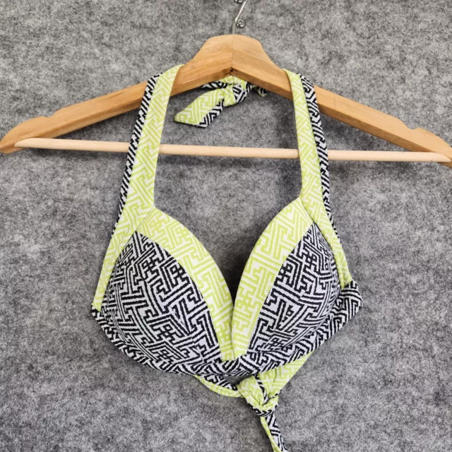 Jets Jessika Allen Bikini Top Womens Size 10 Geometric Halter Bathers Swimwear