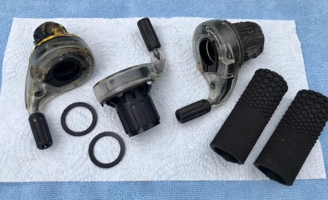 Vintage SRAM Grip Shift Shifters  SRT 800x81 8x3 Speed Clear X-ray Lot W/Grips