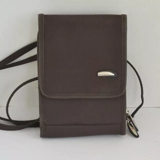 Travelon Mini Crossbody Handbag Purse Brown Microfiber Travel Bag Unisex