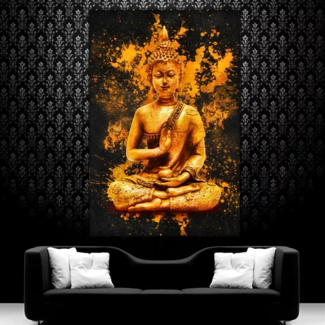 Leinwand Bilder Xxl Pop Art Abstrakt Buddha Yoga Relax Nepal Bunt Moderne Kunst