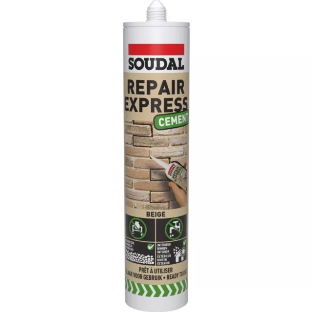 Soudal Repair Express Cement Gap & Crack Filler Mortar Masonry - Beige