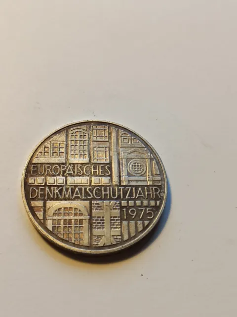 Deutschland Münzen 5 DM 1975 F, 625er Silber, Europ. Denkmalschutzjahr