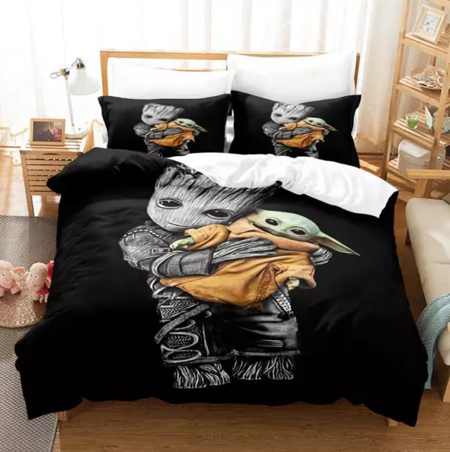 2Pcs 3Pcs Star Wars Bedding Set Yoda Quilt Duvet Cover Single Double King Size