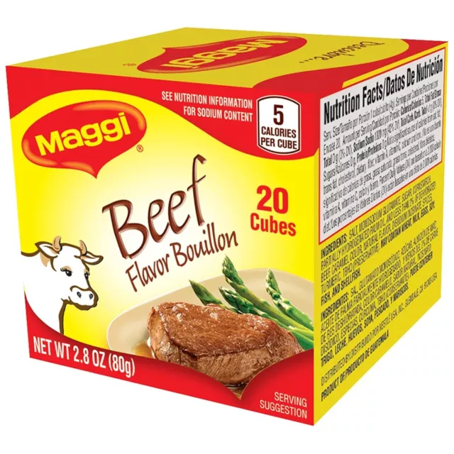 (PACK OF 4) MAGGI Beef Flavor Bouillon Cubes 2.8 oz. Box