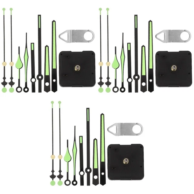 3 Sets Large Clock Hands and Motor Kit Luminous Clock Pointer Clock Replacement