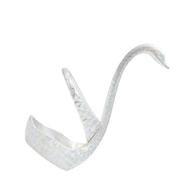 Soporte para cisnes de metal recipiente para cubiertos soporte decorativo para horquilla para frutas