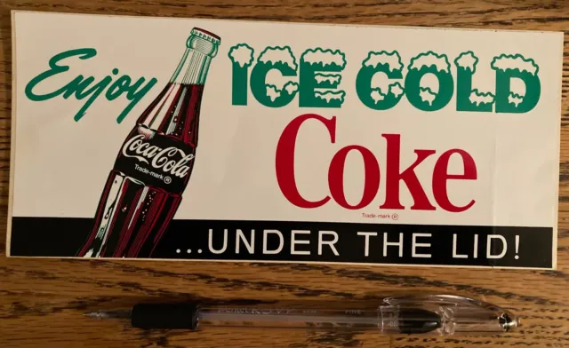 VINTAGE Coca-Cola ORIG Enjoy Ice Cold Coke Bottle UNUSED ADVERTISING STICKER