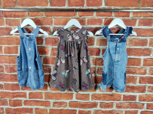Baby Girls Bundle Age 18-24 Months Next H&M Pinafore Dress Short Playsuit 92Cm