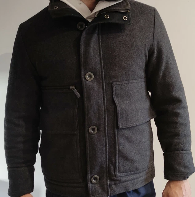 Giacca Uomo ragazzo Calvin Klein lana Grigia Doppio Petto Casual Elegante tg M