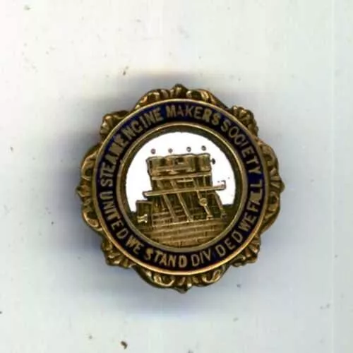Steam Engine Makers Society Old Brass & Enamel Trade Union Badge