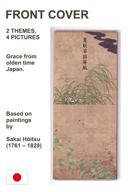 Letter pad featuring Hoitsu Sakai 19th c Japan national heritage sumie painting