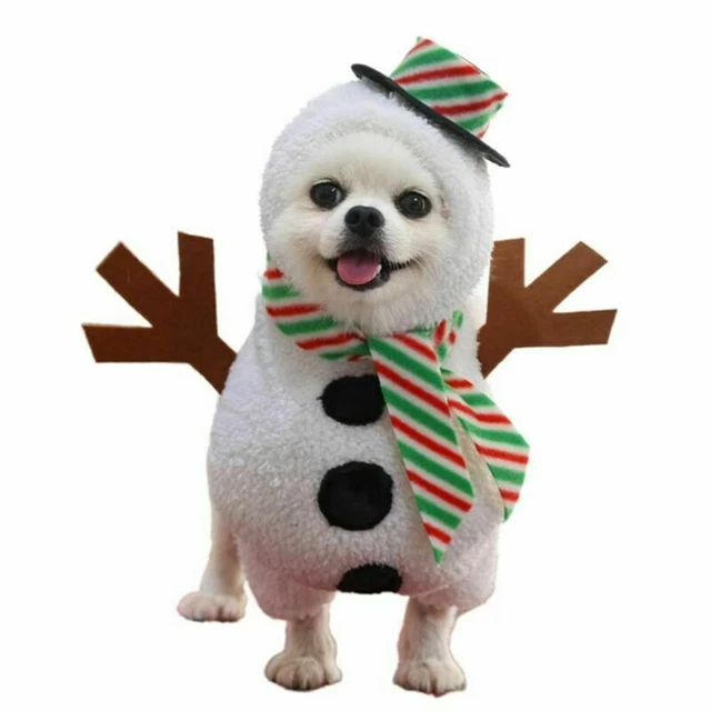 Natale Pet pupazzo di neve Outfit Xmas Cane Gatto Cappotto per cuccioli