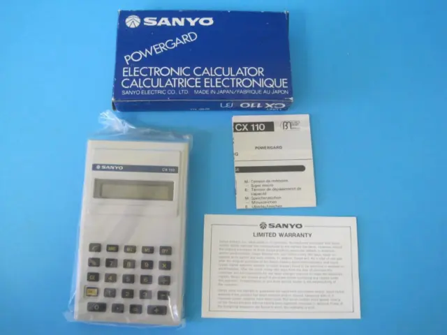 Nos New Sanyo Electronic Calculator Cx 110 Made In Japan Vintage Retro Rare Box