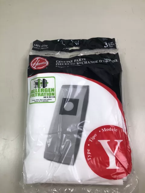 Hoover Type Y Vacuum Bags 3 Pack For Windtunnel Allergen Filtration Bag Y New