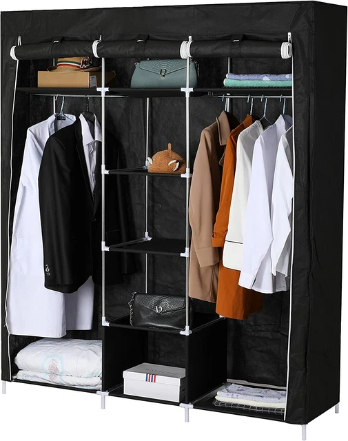 FREESTANDING WARDROBE CLOAKROOM Clothes Shoe Storage Organiser Rack