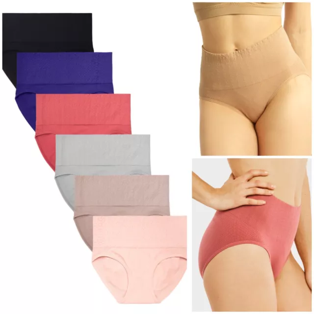 3/6 Pack Women's Invisible Underwear Ice Silk Sexy Panties No Show Briefs  S-2XL