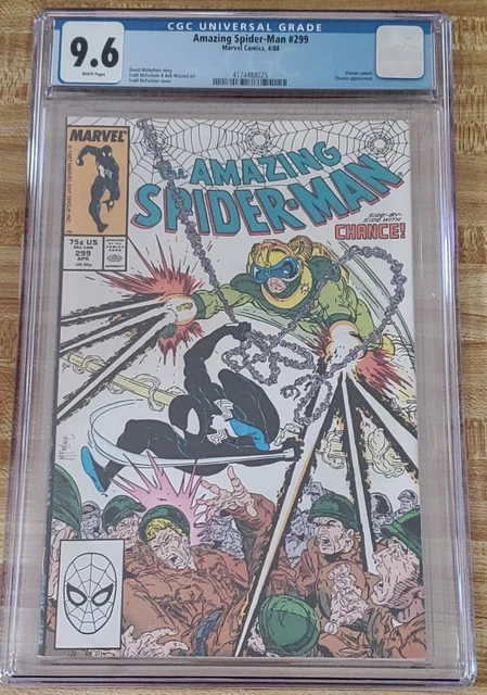 AMAZING SPIDER-MAN #299 CGC 9.6 WP 1st VENOM Cameo & McFarlane Art 1988