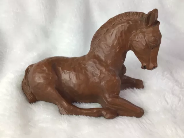 VTG Red Mill Mfg Horse Foal Crushed Pecan Shell Resin Figurine USA 