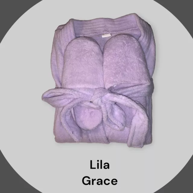 Women’s Deluxe Robe and Slipper Set By Lila Grace Size: OSFM(S/M)