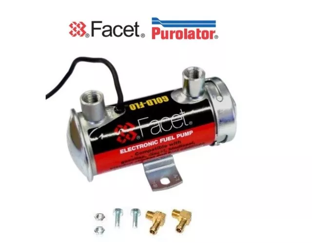 FACET Argent Haut Kit Pompe Carburant + 8mm 90 Tuyau Degré Unions - 476087E -