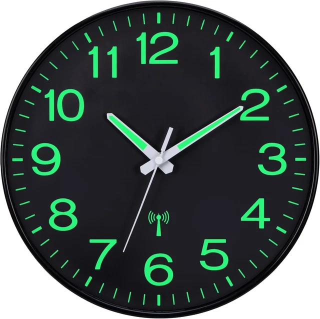 Horloge Murale Radio-pilotée En Aluminium Silencieuse Pendule Murales Pour Salon Cuisine Bureau Chambre Aluminium 25 Cm 87983879