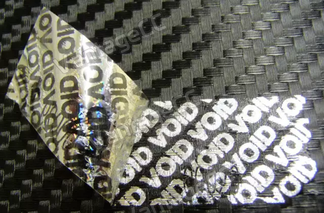 30mm x 10mm WARRANTY Numbered Hologram Stickers Labels, Rectangular, Original 3