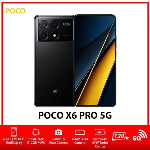 Xiaomi Poco X6 Pro 5G 512GB 12GB RAM (FACTORY UNLOCKED) 6.67 64MP