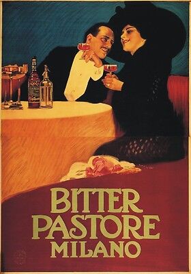 Targa Vintage "Bitter Pastore 1913" Pubblicita', Advertising, Poster, Aperitivo