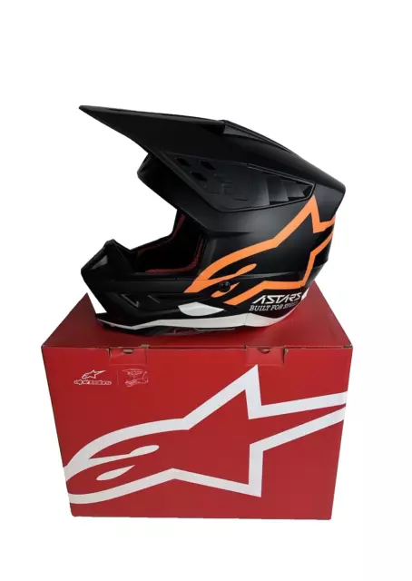 Alpinestars Sm5 Helmet- Compass- Matte Black/Orange Fluo- Large Moto 0110-6534