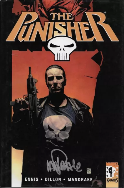 The Punisher vol 3 HC book w/ Steve Dillon sketch signed by Ennis +1, 1st print