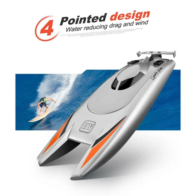 24.GHZ RC BOAT High Speed Remote Control Racing Boat 30km/h Silver 1 ...