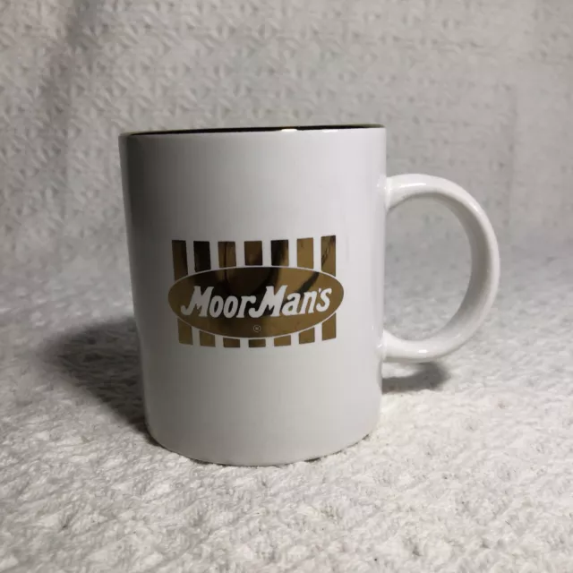 MoorMan's White and Gold Ceramic Coffee Cup Mug Pork Quality Assurance Partner