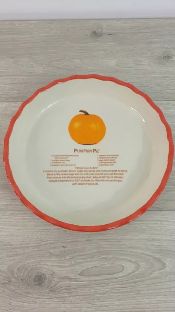 Pumpkin Pie Recipe Ceramic Plate