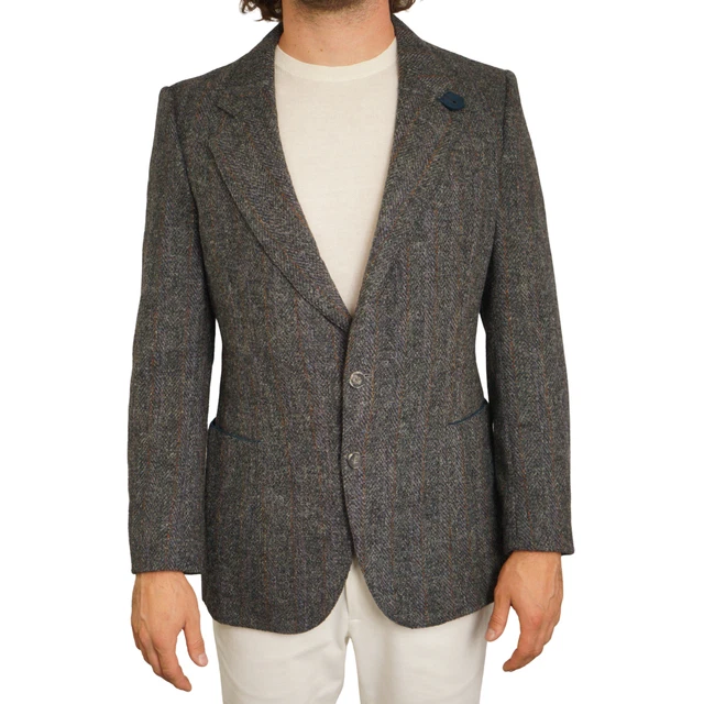 Men Harris Tweed Blazer McGregor Jacket Scottish Wool EU50 UK/US40 M HA565