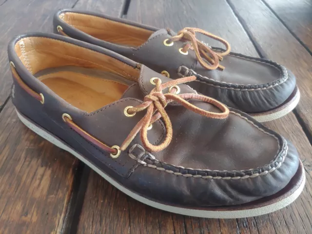 Sperry Gold Cup Original 2 Eye Boat Leather Shoes Loafers Men’s Size 10.5M Brown