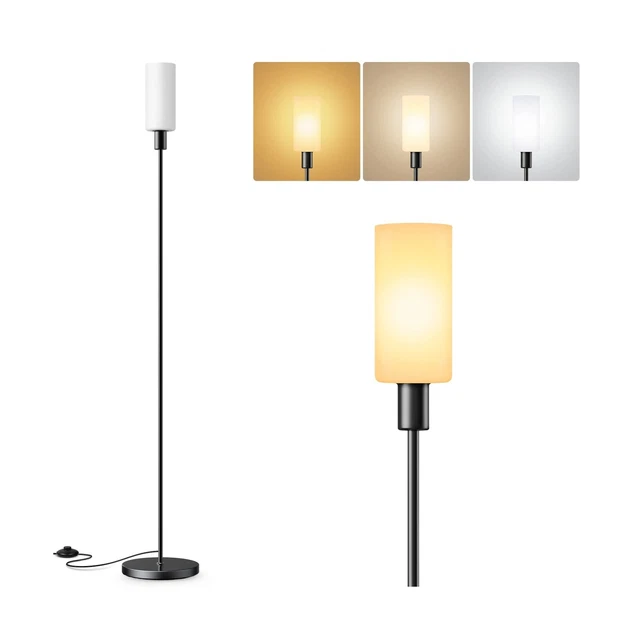 XMEYE Floor Lamp for Living Room, 3 Colors Temperature Modern Light with Foot...