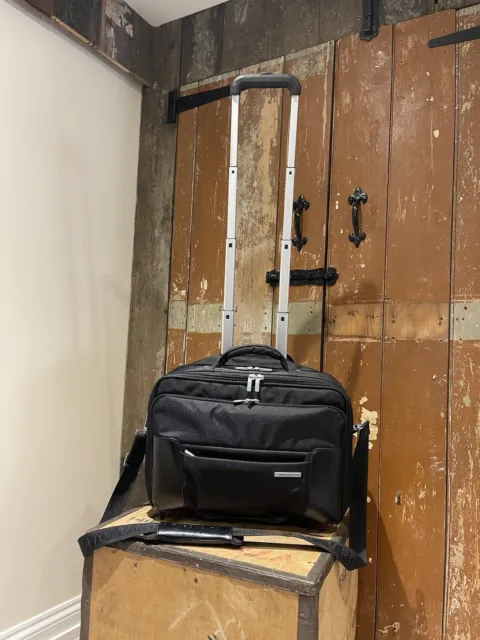 Valigeria Roncanto Black 2 Wheel Pull Along Suitcase Travel Laptop Bag Luggage