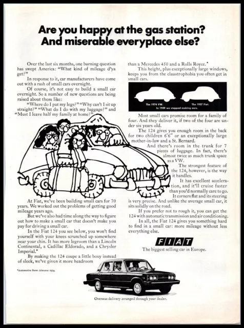 1974 Magazine Car Print Ad - FIAT 124 Coupe A7