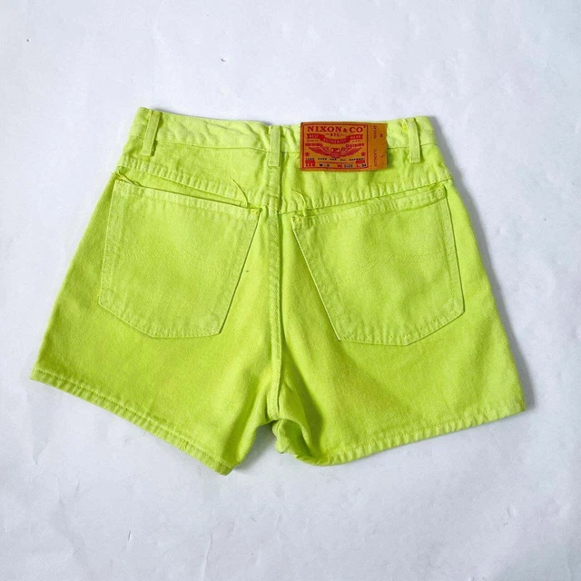 Pantaloncini vintage in denim lime