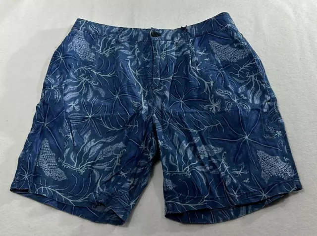 Scotch & Soda  Pleated Chino Shorts Mens Nocturnal Floral Blue Size 32