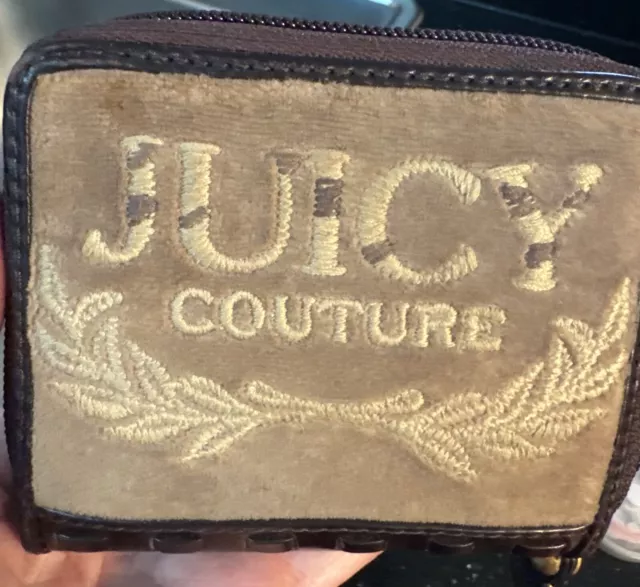 Juicy Couture Brown Tan Wallet Y2k 90s style leather Terry